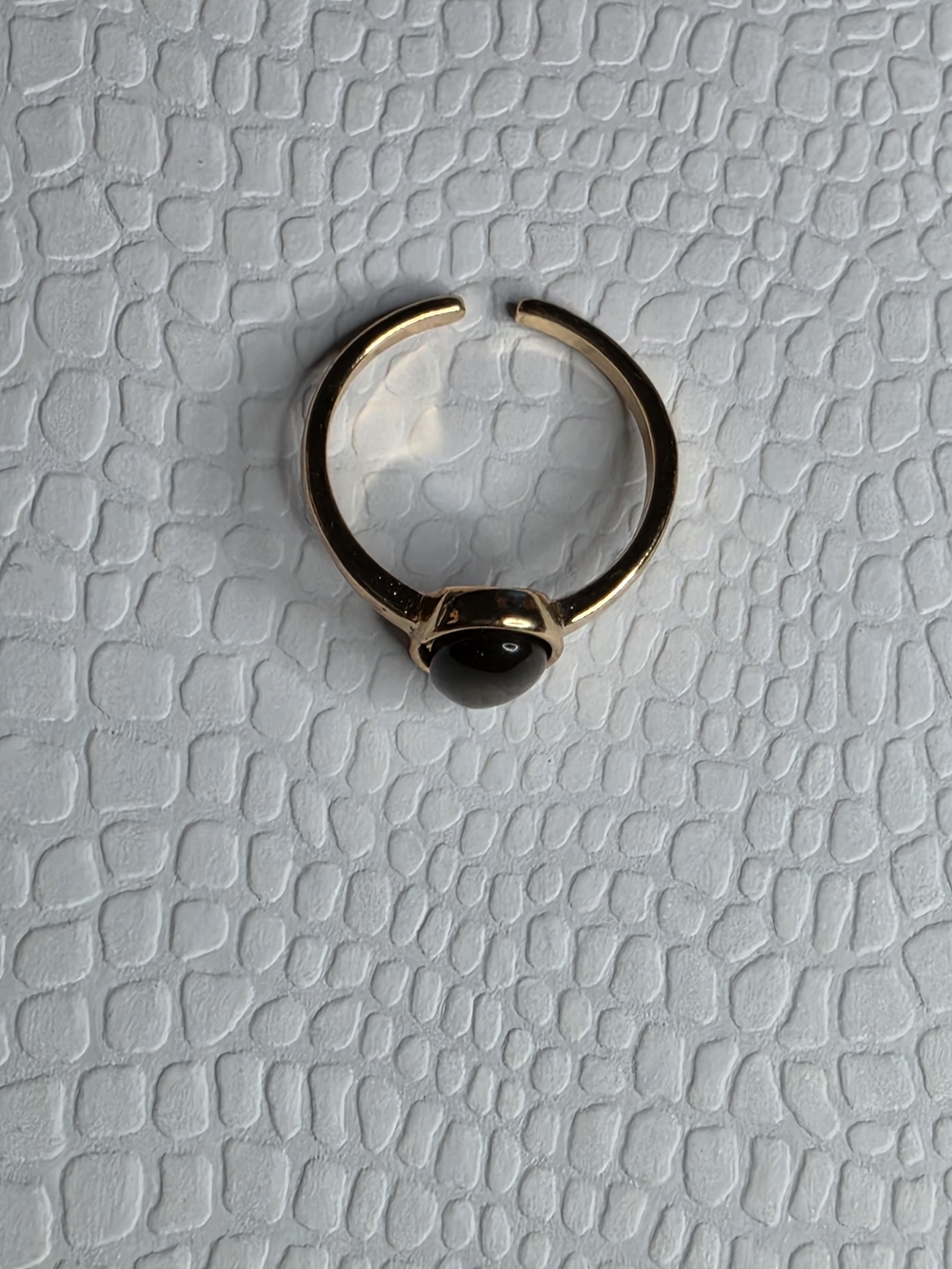 Gold Ring with Brown Stone - Women's Jewelry